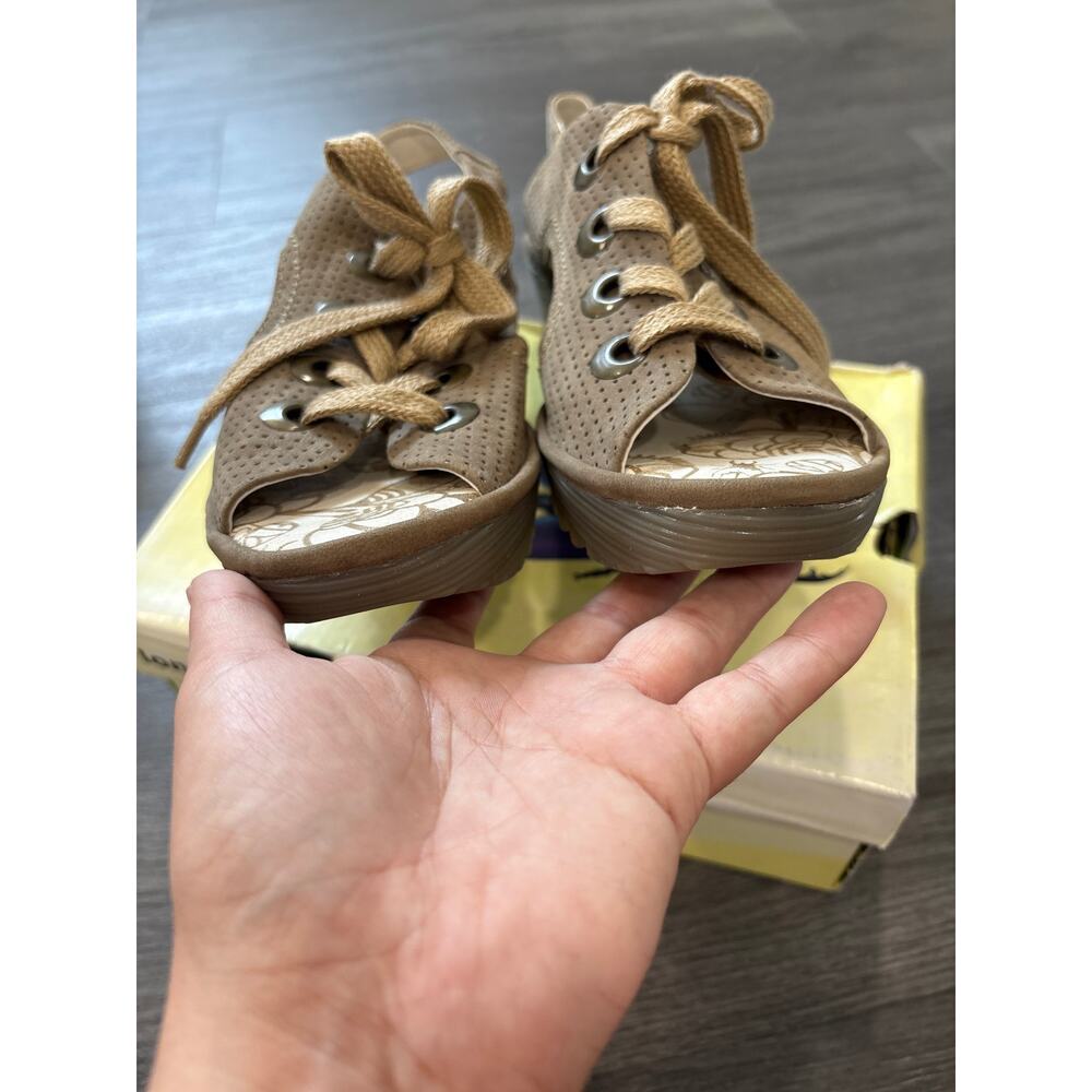 London Fly Ylva Perforated Khaki Color Sandals Size 41 - Picture 8 of 14